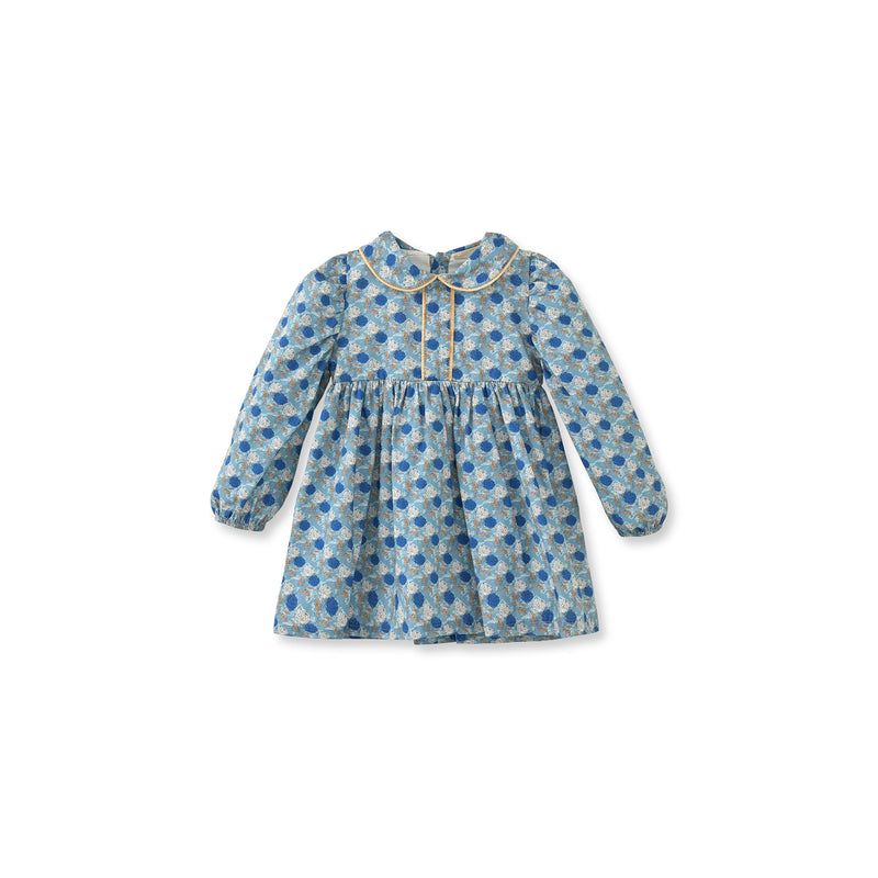 032_360129a2-9558-444f-aa2a-9774e1c191c0.jpg Floral Velvet Trimmed Blue Cotton Dress