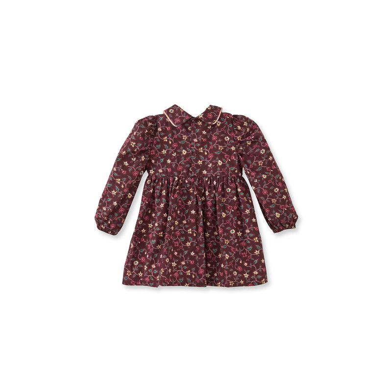 043_573bbc53-2433-445c-a46e-3564947d8348.jpg Floral Velvet Trimmed Burgundy Cotton Dress