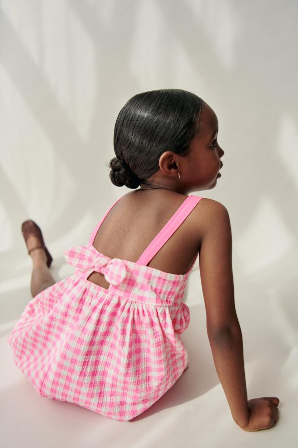 Textured Printed Dress with Bow