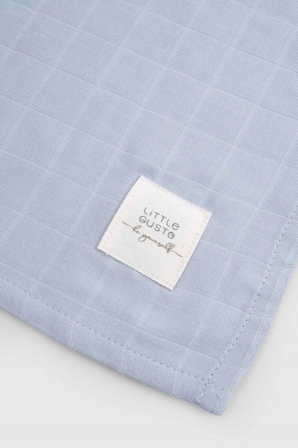 Organic Cotton Muslin Blue Nursing Bib