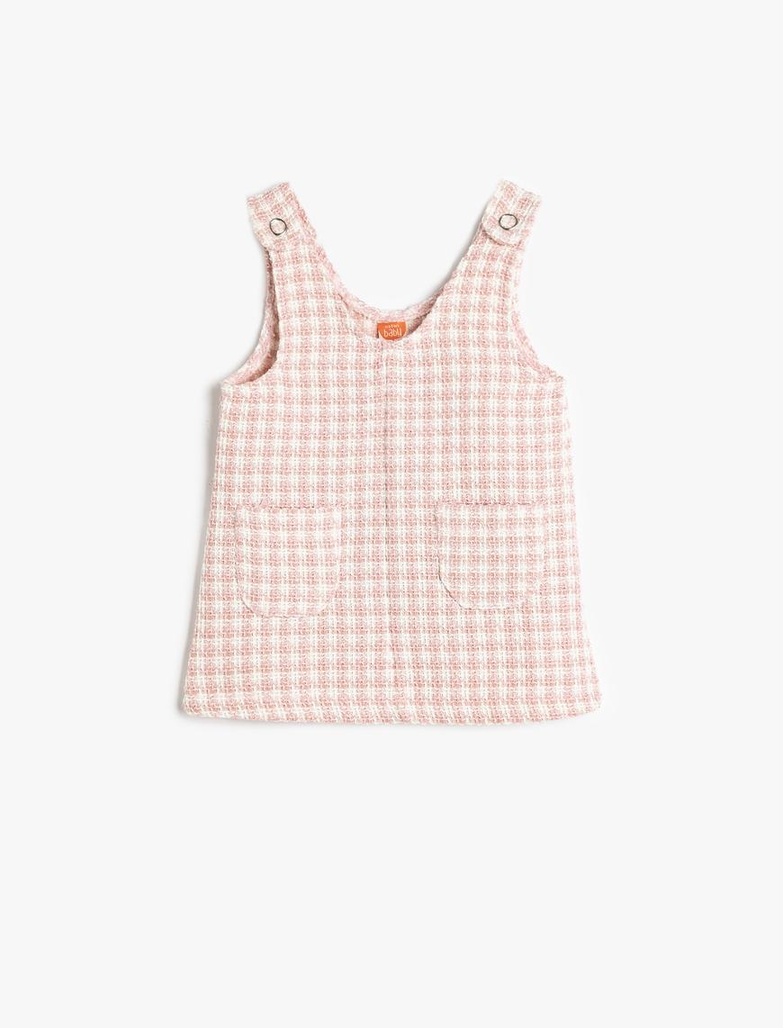 08f81e0a-bb8a-44c8-bc47-11a9e2961b8b_size870x1142-1.jpg Girls' Midi Length Tweed Dress with Pockets in Cotton Blend
