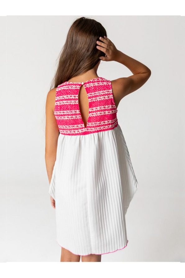 Embroidered Sleeveless Pleated Dress for Girls