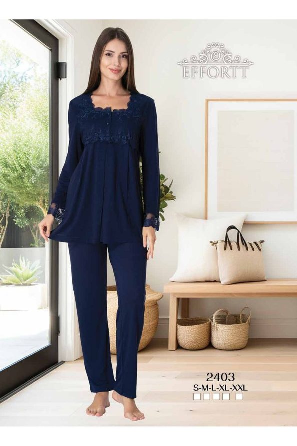 Maison Mila Effortt Women's Lace Detailed Maternity Pajama Set