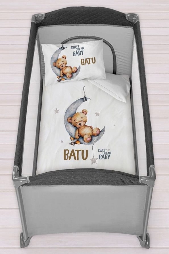 Homamia Personalized 75x120 Travel Crib Bedding Set