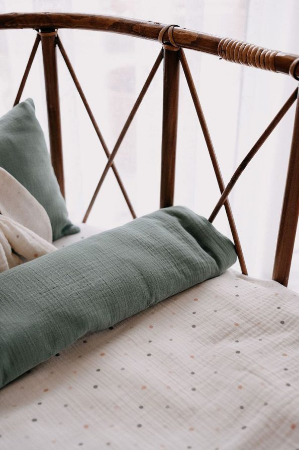 TBA COLLECTION Park Crib Muslin Bedding Set (80X110) | Green Dots