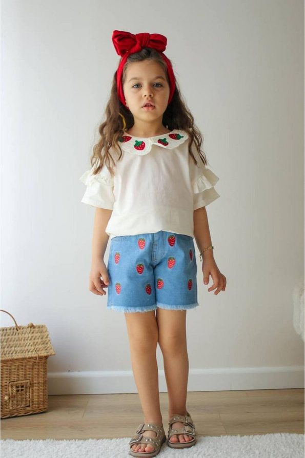 JELIBOOM Strawberry Girls' Two-Piece Set