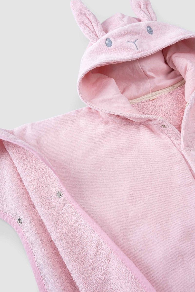 1_org_zoom-2670.jpg Little Gusto Organic Cotton Baby Pink Bunny Poncho