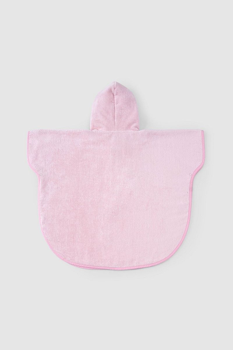 1_org_zoom-2671.jpg Little Gusto Organic Cotton Baby Pink Bunny Poncho