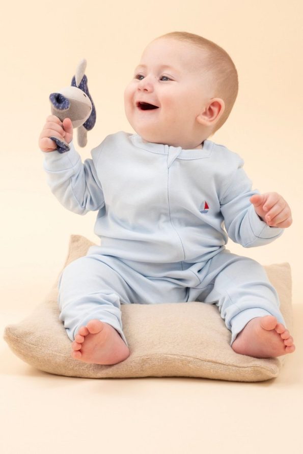 Vauva Long Sleeve Embroidered Zippered Sleep Suit for Baby Boys and Girls