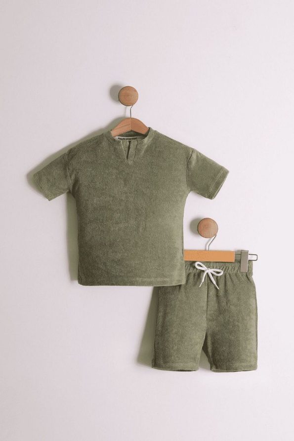 Pollito Boys' Short Sleeve Toweling T-Shirt and Shorts Set