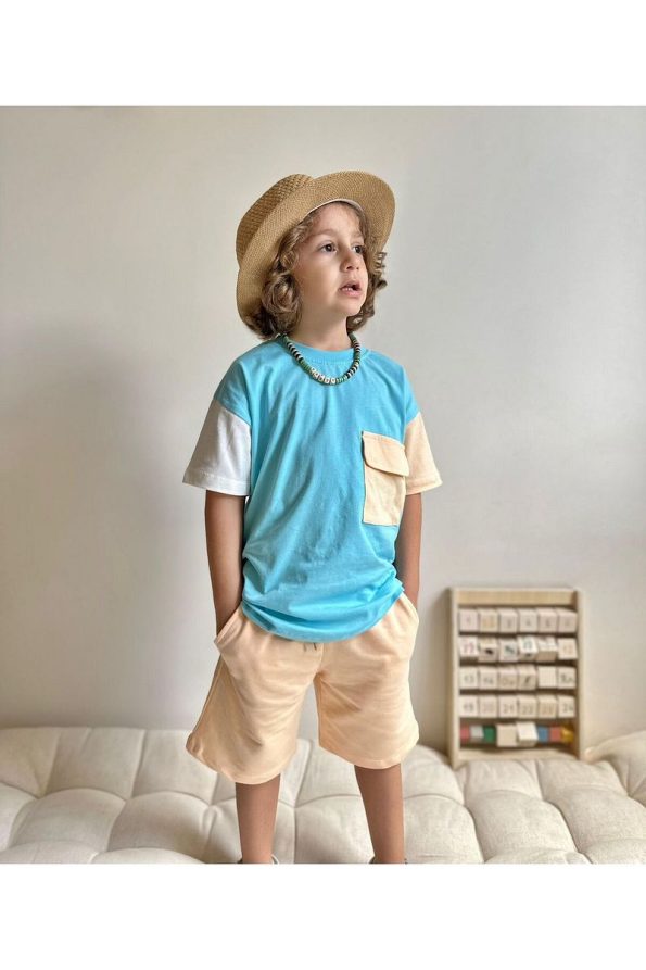 Boys' Color Block Pocket Short Set