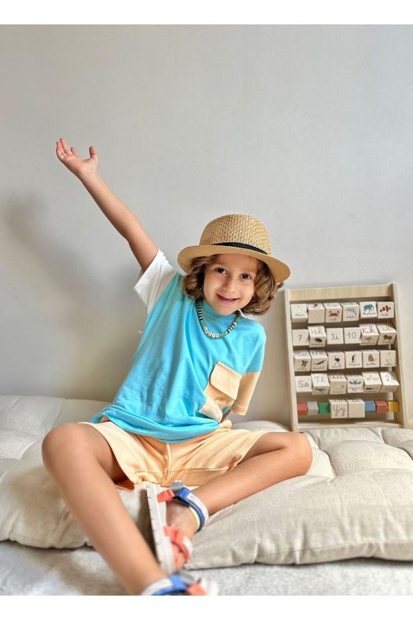 Boys' Color Block Pocket Short Set