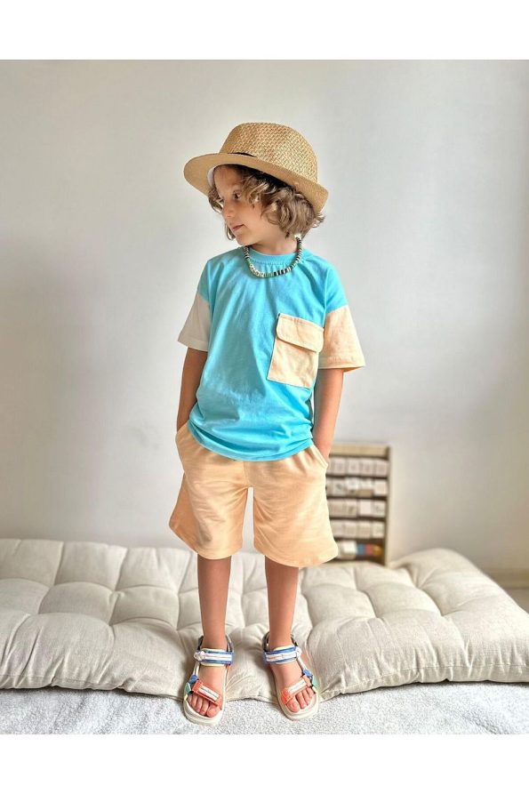 Boys' Color Block Pocket Short Set
