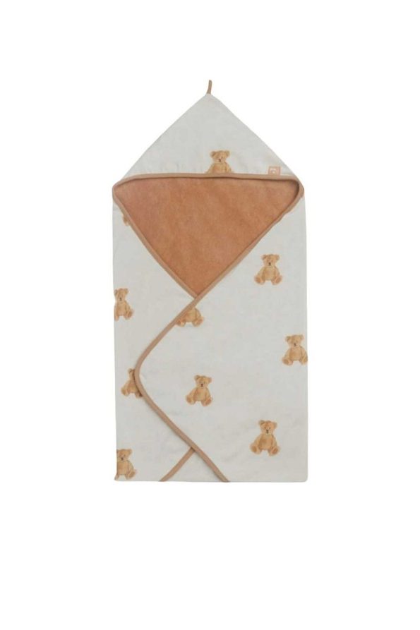 Cotton Baby Bath Towel Wrap Bear Teddy Cream Brown
