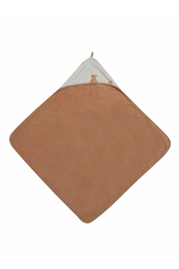 Cotton Baby Bath Towel Wrap Bear Teddy Cream Brown