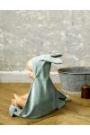 Soft Cotton Hooded Bath Towel for Newborns - Bunny Ears Green