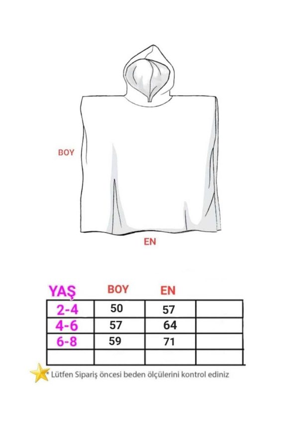 Cotton Soft Hooded Towel Poncho for Kids - Unisex