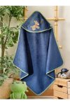 Baby Bath Towel Wrap 80x80cm - Carrot Donkey/Navy Blue
