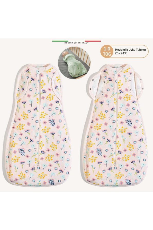 EleleLife Baby Swaddle Sleep Sack 1 Tog Powder Floral