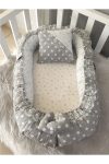 Jaju Baby Gray Star Luxury Design Nest Bedside Baby Nest and Pillow