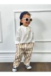 Bohemian Kids Baby Wear Brown Striped Top and Bottom Set