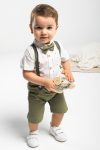 Mai Perla 4-Piece Summer Outfit for Boys with Shirt and Overalls