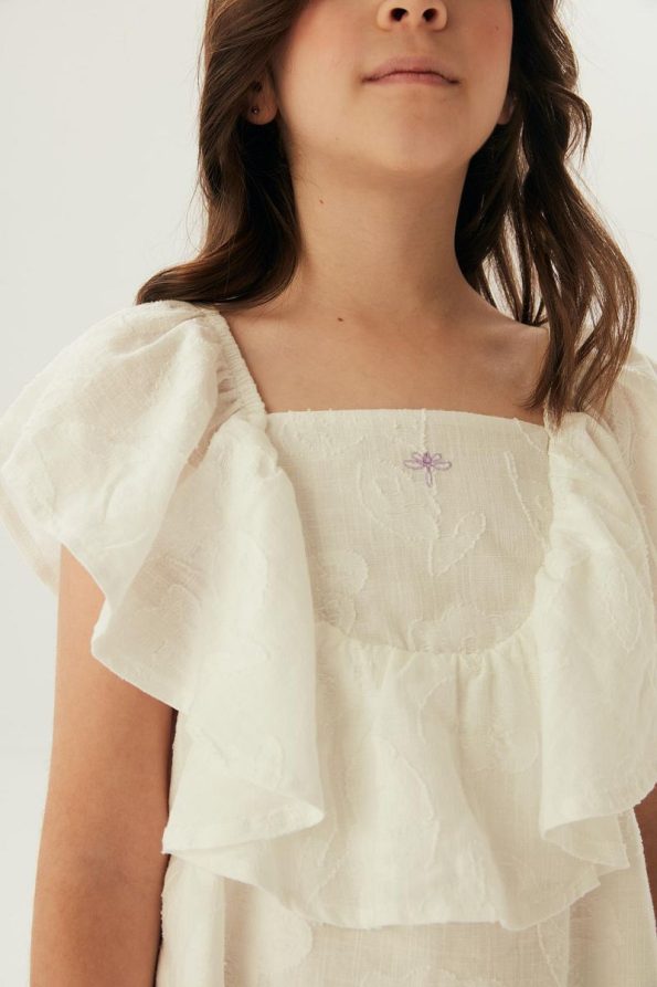 Tyess Bg Store Girls' White Dress