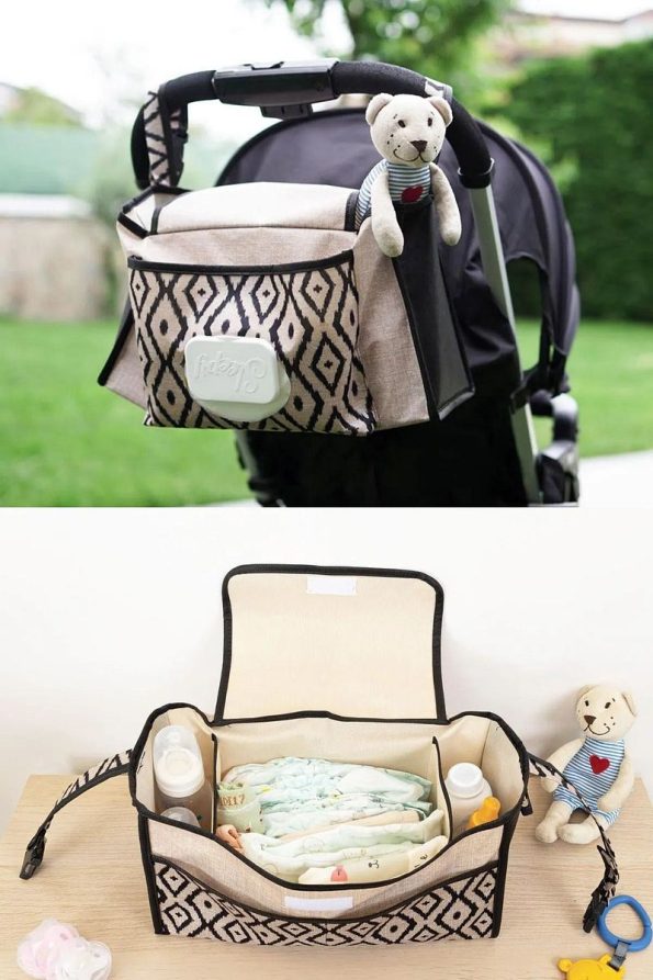Purple Baby Stroller Organizer Bag Compatible with All Strollers
