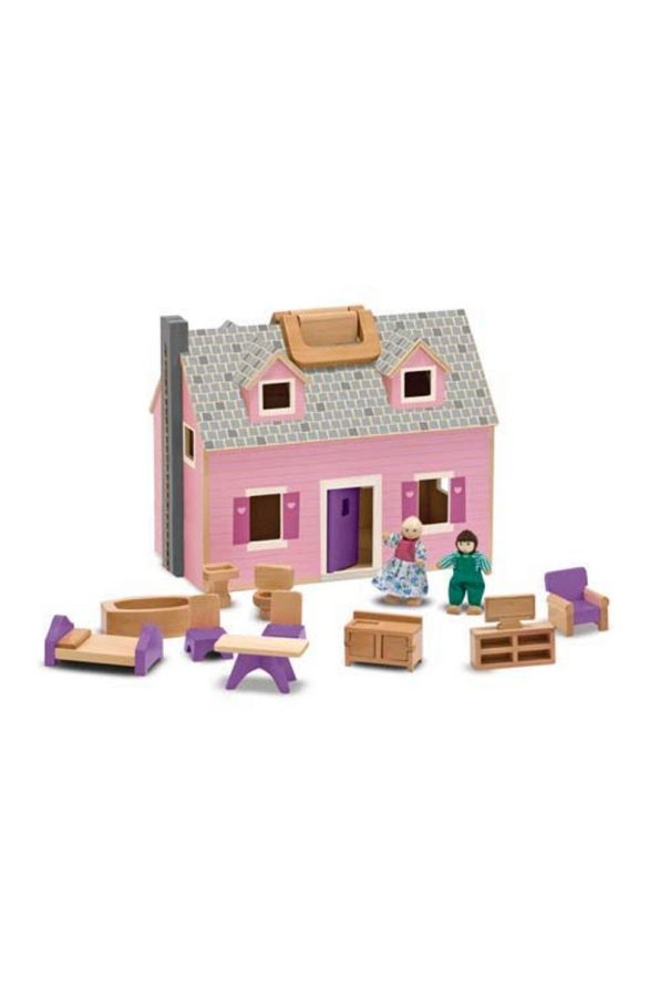 Melissa & Doug Wooden Portable Dollhouse