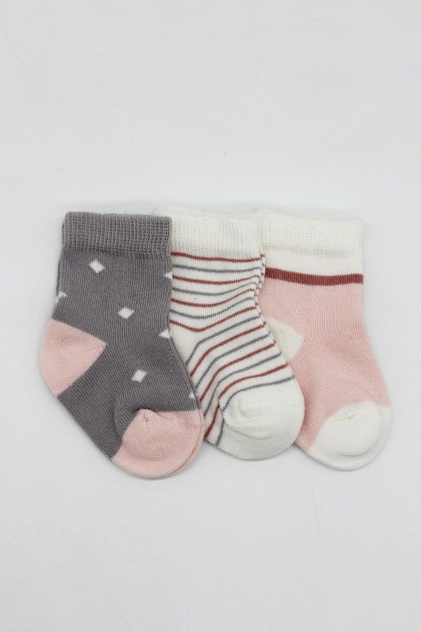 Bistyle Organic Seamless Polka Dot Baby Socks Set for Girls 0-3 Months