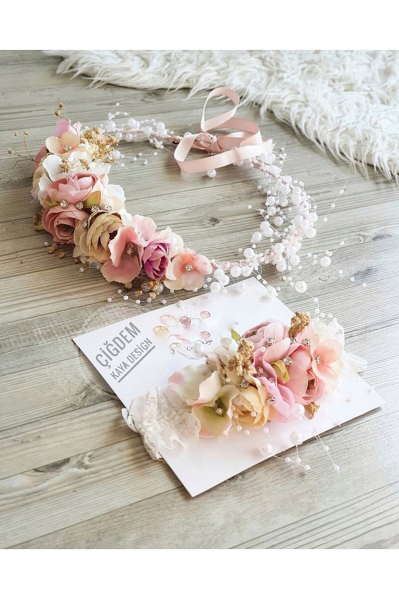 1_org_zoom-4801.jpg Colorful Little Ones Pink Flower Crown for Moms and Babies