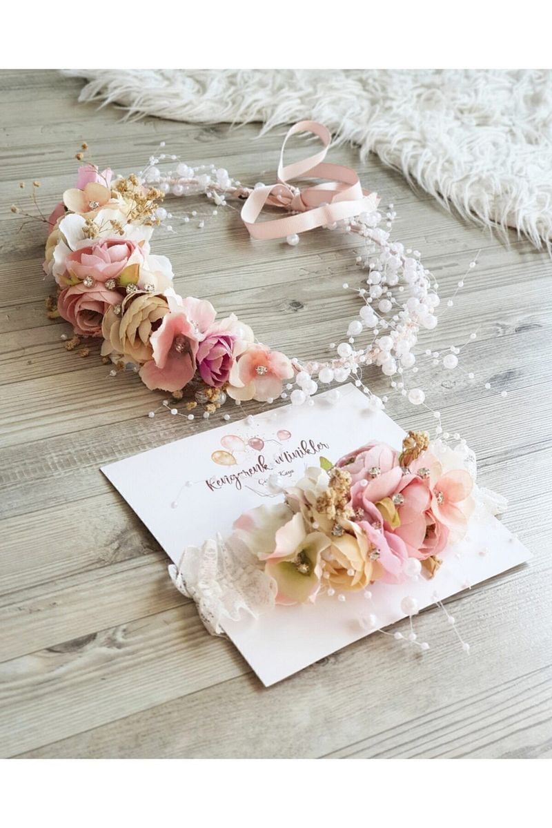 1_org_zoom-4803.jpg Colorful Little Ones Pink Flower Crown for Moms and Babies