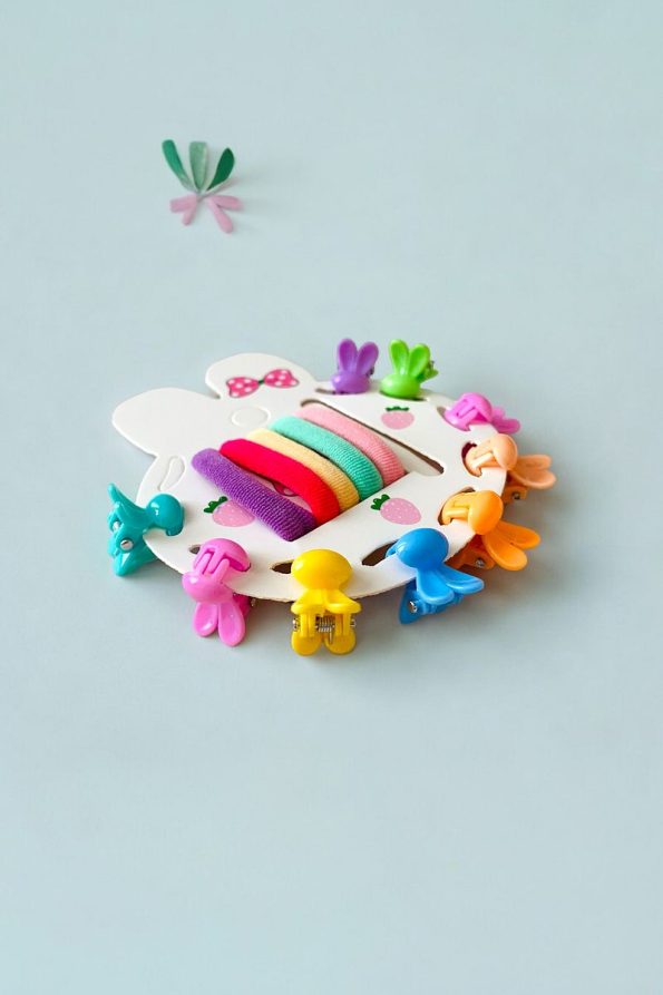 AYMETA Kids Bunny Hair Clip and Elastic Set