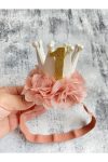 Pink Bandana Birthday Crown for Baby Girls 1 Year Old