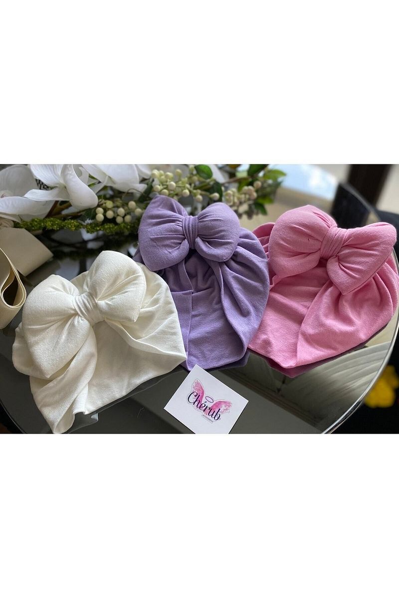 1_org_zoom-4972.jpg Cherub Baby Double Layer Bow Baby Bonnet