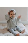 Mini Ropa Unisex Regular Baby Kids Sweater Gray Crew Neck Oversized Knit Sweater