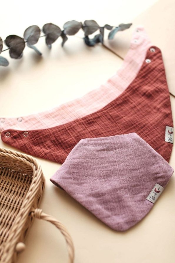 Bedeca 3-Pack 100% Organic Cotton Baby Muslin Bibs
