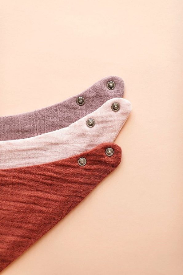 Bedeca 3-Pack 100% Organic Cotton Baby Muslin Bibs