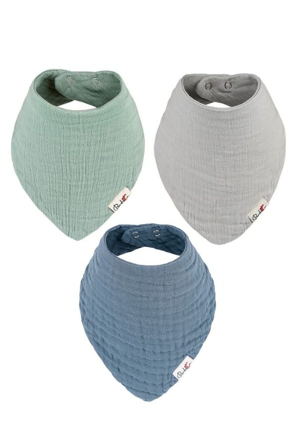 Bedeca Set of 3 100% Organic Cotton Baby Muslin Bibs