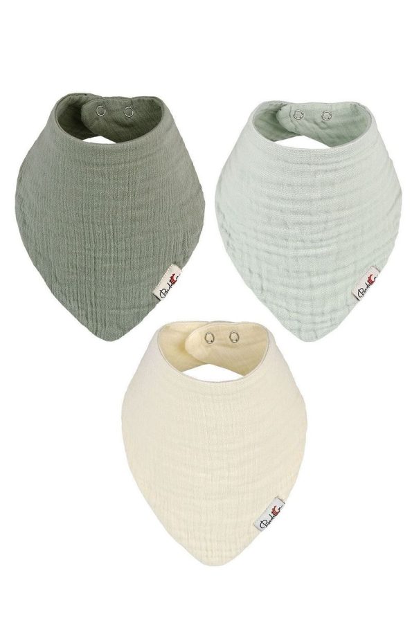 Bedeca Set of 3 Organic Cotton Baby Muslin Bibs