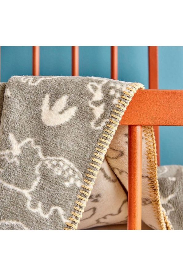 Bella Maison Dino Cotton Baby Blanket Olive Green (100X120 CM)
