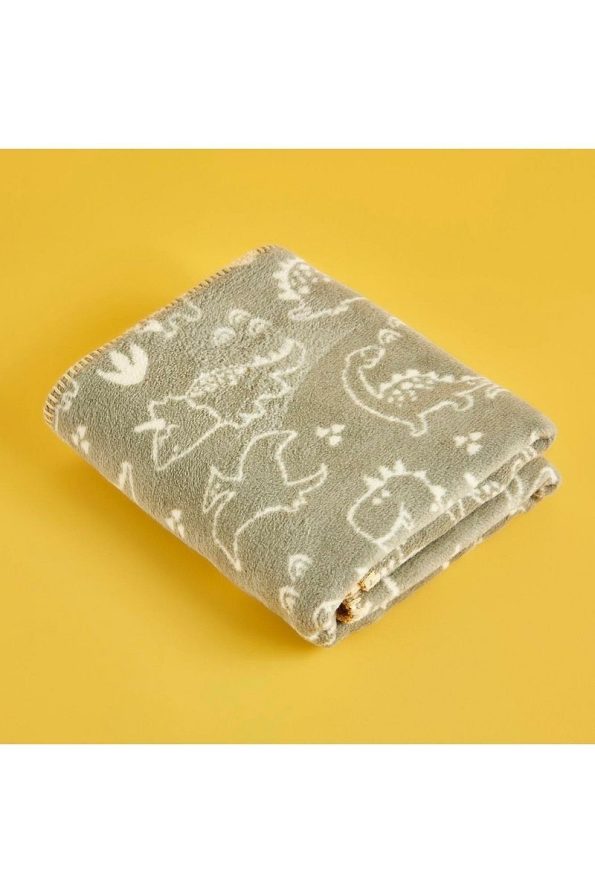 Bella Maison Dino Cotton Baby Blanket Olive Green (100X120 CM)