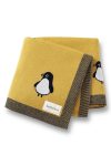 Battani.Co Knitted Baby Blanket for Boys and Girls - Yellow Penguin 90cm x 110cm