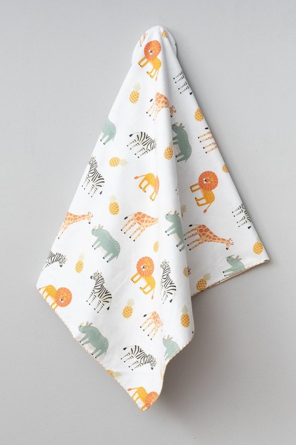 Bebitof Cute Animal Pattern Organic Double Layer Flannel Baby Blanket