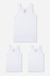 Baykar Boys' Organic Cotton Round Neck Tank Top 3-Pack White