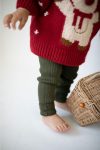 gogo bici Button Detail Ribbed Knit Leggings for Girls