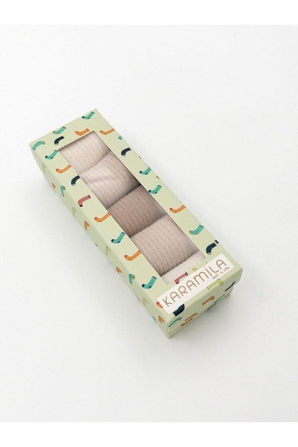 Karamila Seamless Bamboo Baby Socks - 5 Pairs in Special Box (Sizes for 6 Months and Up with Silicone Sole)