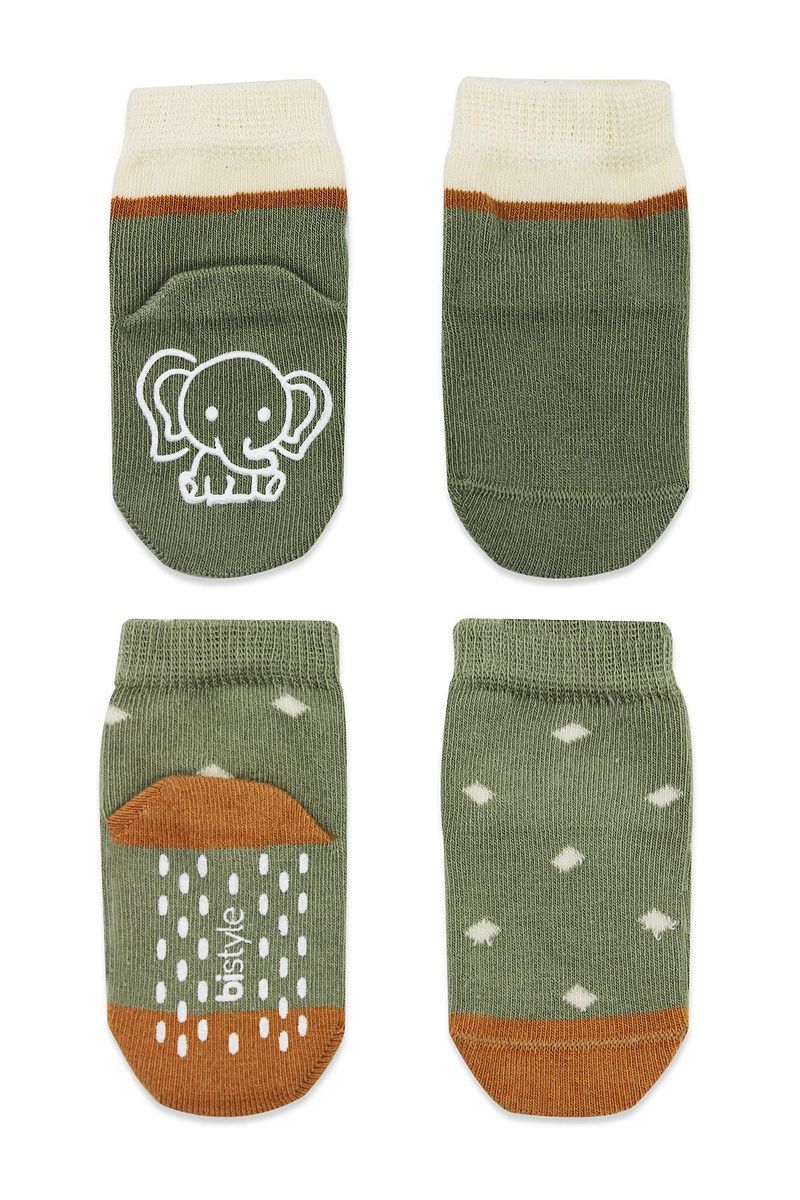 1_org_zoom-6222.jpg Bistyle Organic Baby Girl Non-Slip Animal Print Socks