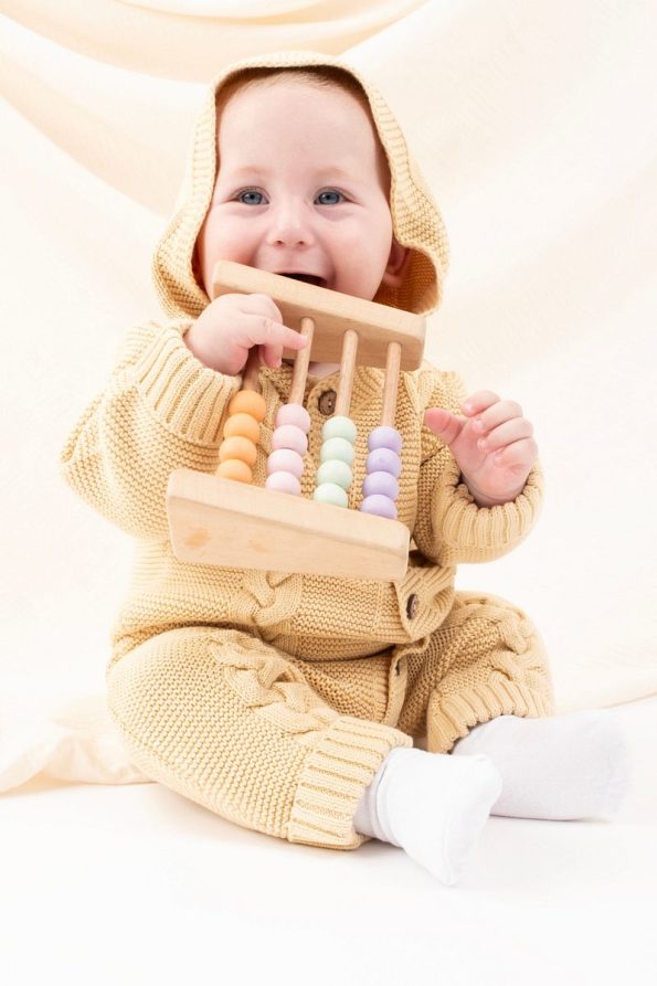 Vauva Unisex Baby Knit Romper with Long Sleeves