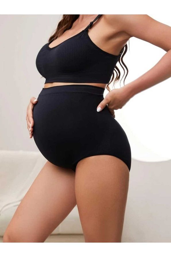 MADALİNA Women's 95% Cotton Black Maternity Briefs